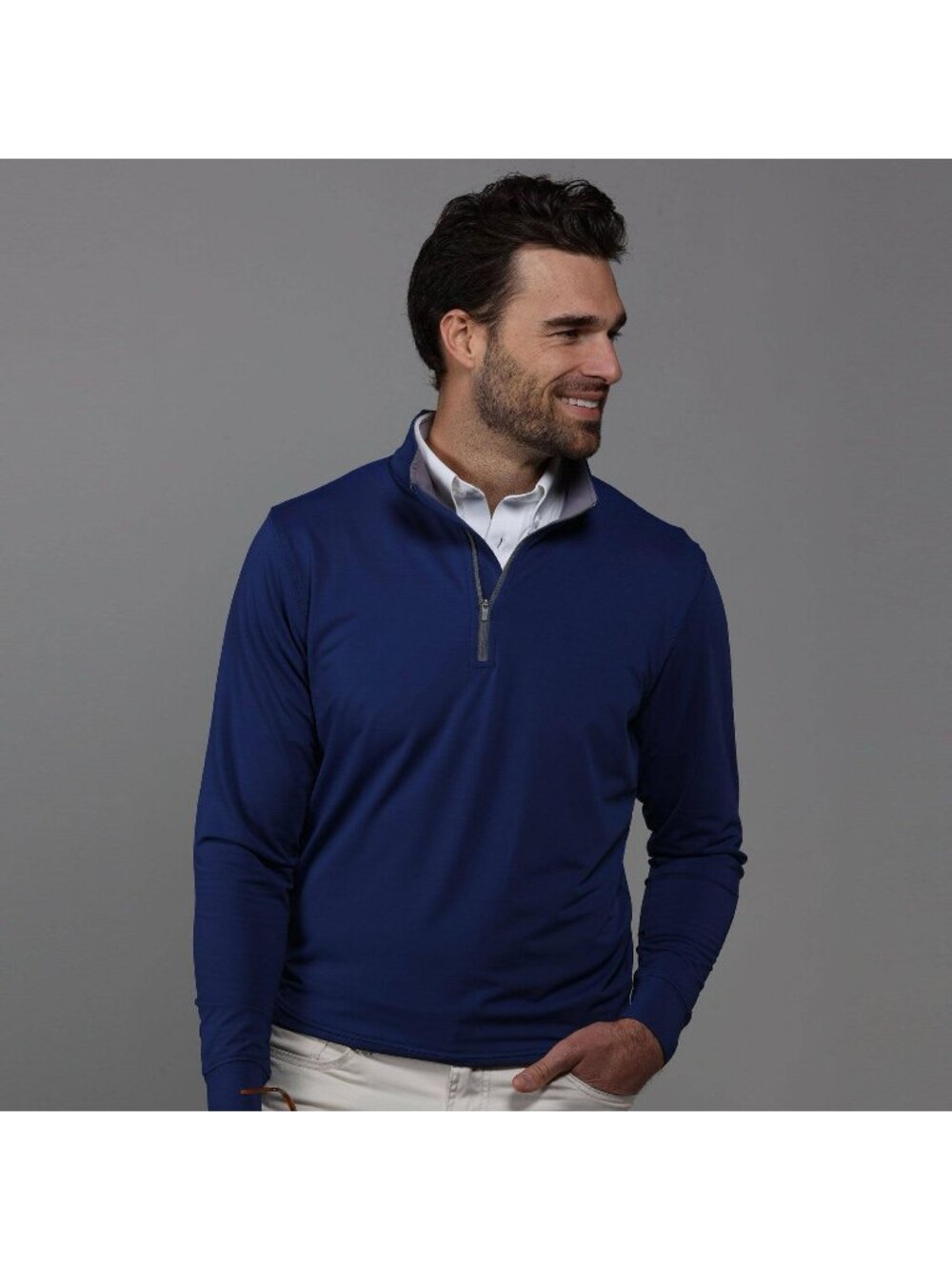 Collars & Co  Annapolis Navy Tour Performance Men's Golf Quarter Zip Pullover La